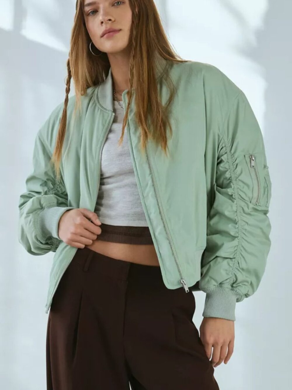 Urban Outfitters BDG Cropped Bomber Jacket Size M NWT